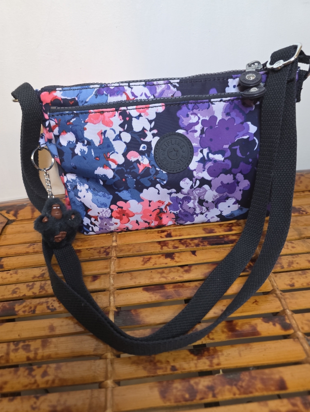 Kipling Canvas Prefect Crossbody Shoulder Bag Multicolor